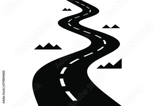 Embark on an exciting journey down this winding road with mountains on either side
