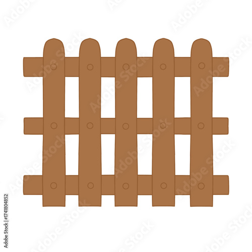 Brown wooden picket fence vector icon vector illustration