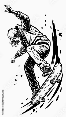 a skateboarder performing a mid-air trick