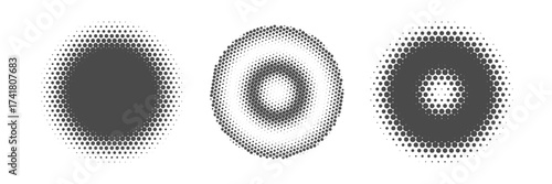 black white circular halftone dot pattern.eps10