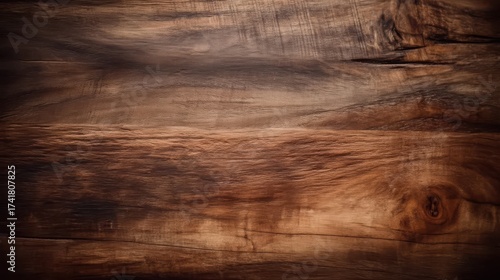 Wood Texture | Dark Brown Wooden Background with Horizontal Planks and Visible Wood Grain Texture