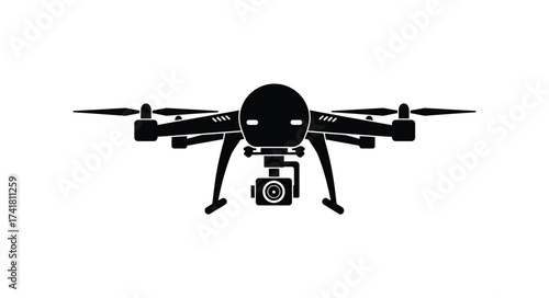 Modern quadcopter drone with camera for aerial photography and videography futuristic unmanned aerial vehicle technology