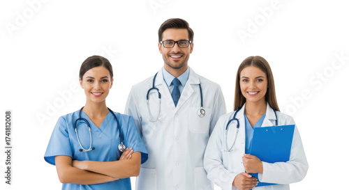 Professional medical team poses confidently ready to serve patients healthcare needs