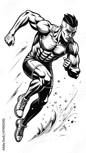 a sprinter exploding from the starting blocks