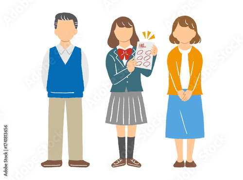 娘と両親、進路