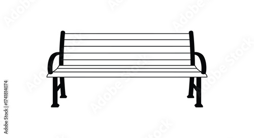 Classic park bench outdoor seating furniture simple design sitting area public space garden furniture