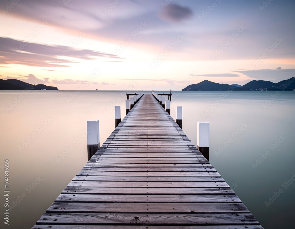 Obraz premium Seaside dock at dusk