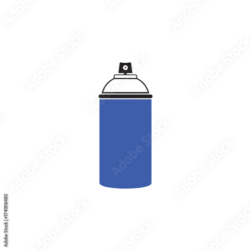 A blue spray can with a white top vector design on transparent background