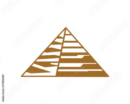Abstract golden pyramid structure vector illustration