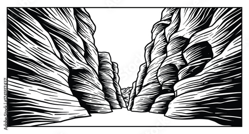 Canyon landscape vector illustration