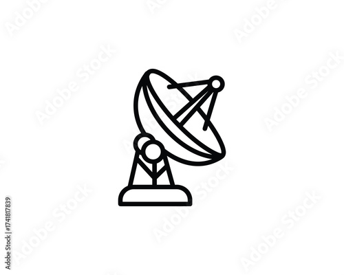 Satellite dish communication icon vector illustration