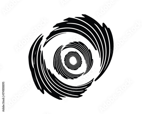 Abstract spiral vortex optical illusion vector illustration