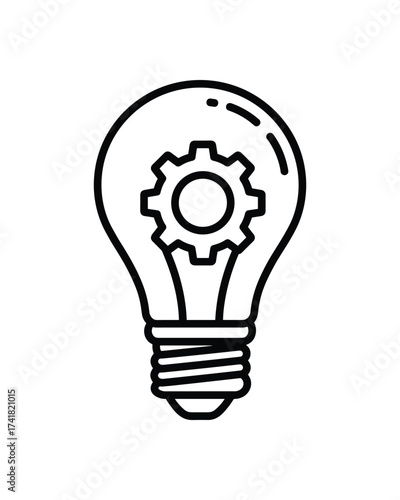 Light bulb gear vector illustration