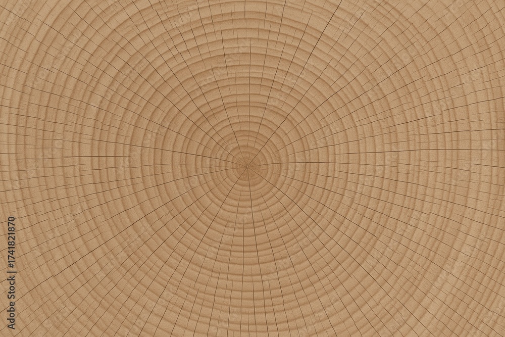 Fototapeta premium Seamless cross section wood grain rings natural tree trunk texture high resolution