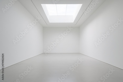 Wallpaper Mural Minimal white architectural interior with soft daylight shadows clean lines and volume Torontodigital.ca