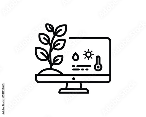 smart farming monitoring vector illustration