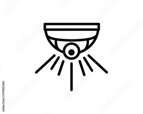 Smoke detector with light rays vector illustration