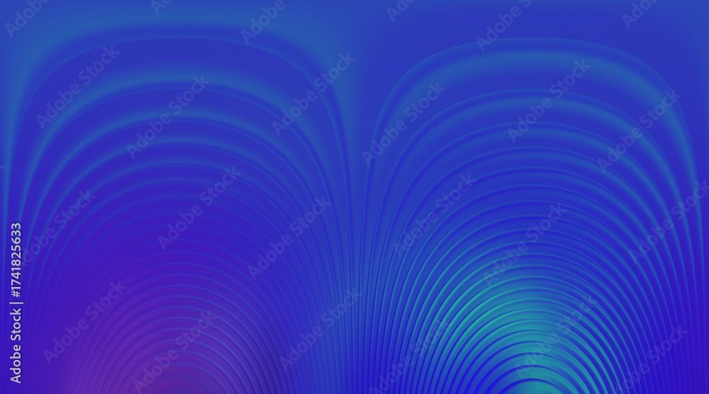 Fototapeta premium Curved Lines Abstract Gradient Wallpaper in Vivid Blue and Purple Colors