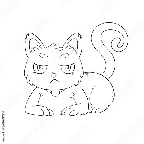 CAT HALLOWEEN LINEART ILLUSTRATION