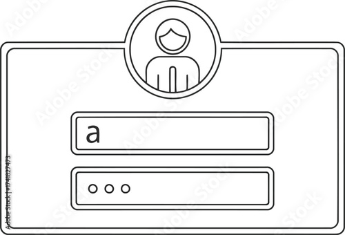 User login interface icon with profile avatar and input fields Keywords: login, user, icon, interface, profile, avatar, input