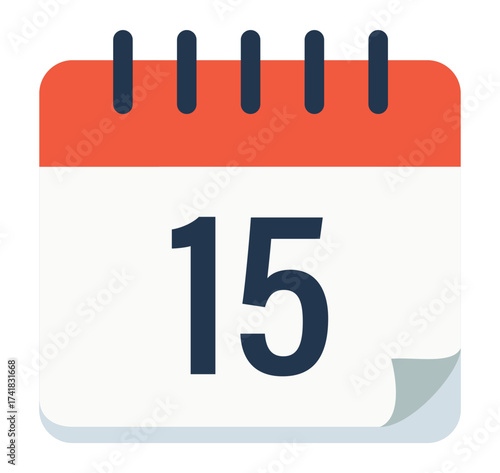 Calendar icon displaying a specific day and date for time management and event scheduling applications