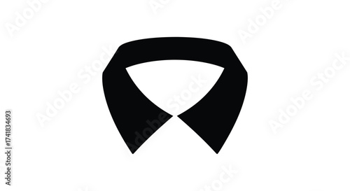 Classic black shirt collar symbol icon simple clean design apparel clothing fashion formal business attire