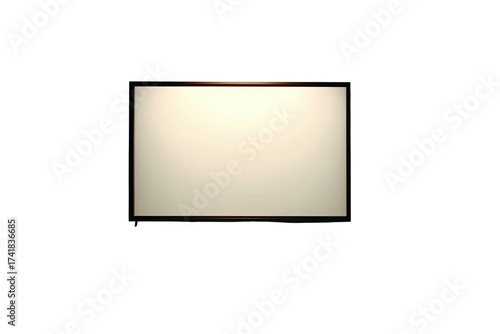 A rectangular, off-white screen framed in black, centered against a solid black background