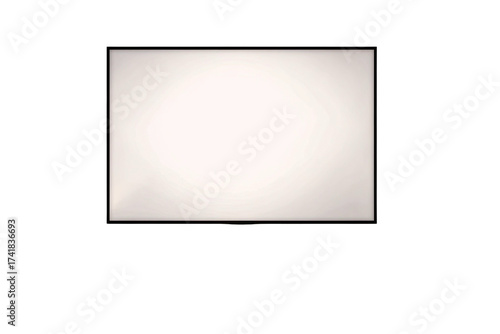 A plain, rectangular, pale-cream-colored object with a black border, set against a dark background