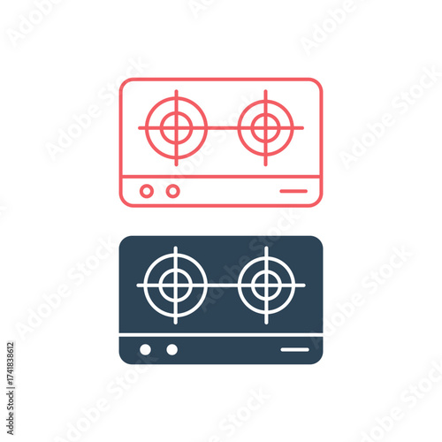 Stove vector illustration icons set