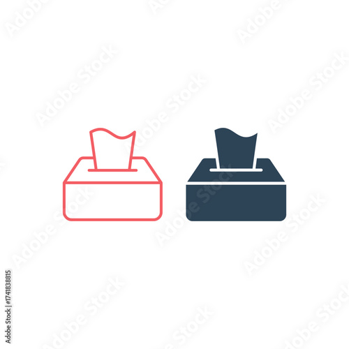 Tissue box vector illustration icons set