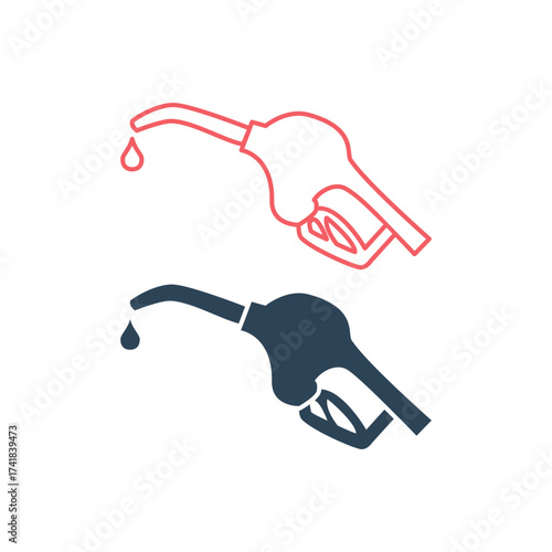 Fuel pump vector illustration icons set