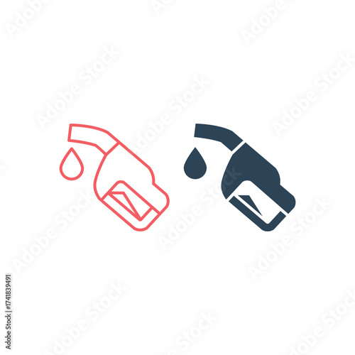 Fuel pump vector illustration icons set