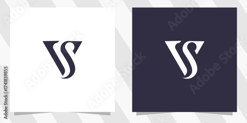 Letter sv vs logo design