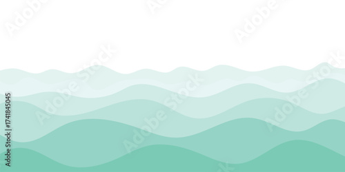 Vector mountain landscape with clouds and sunrise view