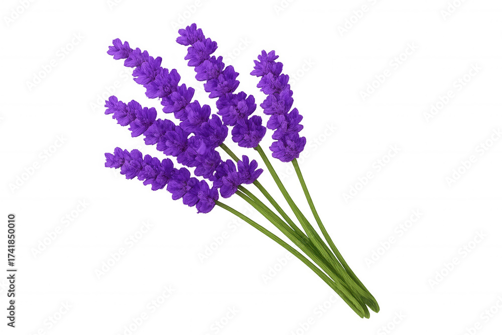 Obraz premium Lavender flower bouquet representing aromatherapy, wellness, cosmetic ingredients, and natural beauty on transparent background