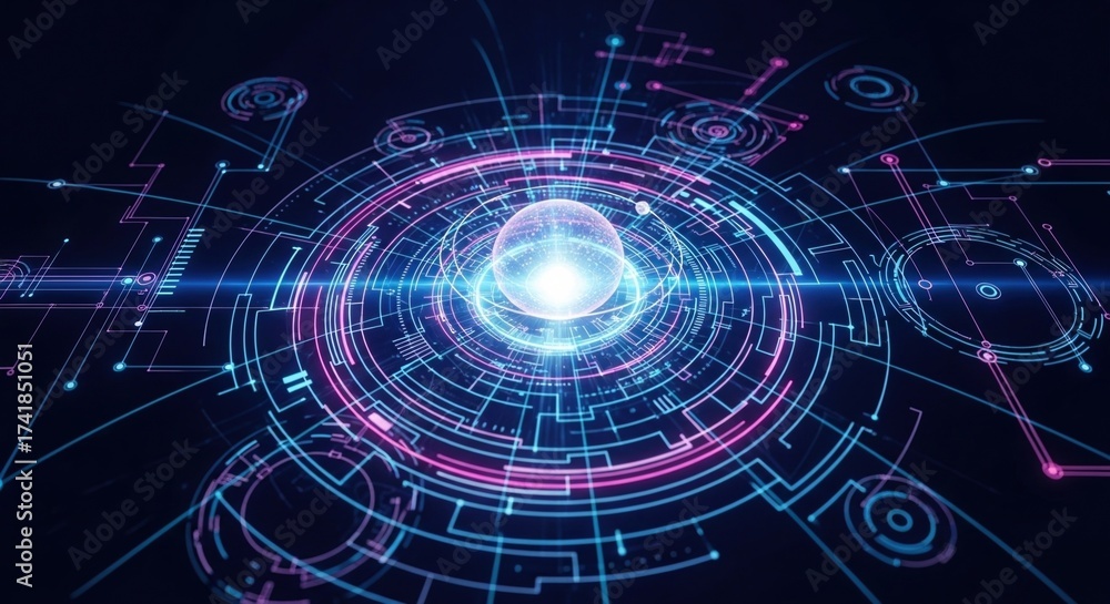 Obraz premium Big data technology data science analysis artificial intelligence generative AI deep learning machine learning algorithm neural flow network analytics innovation abstract futuristic. 3D rendering.