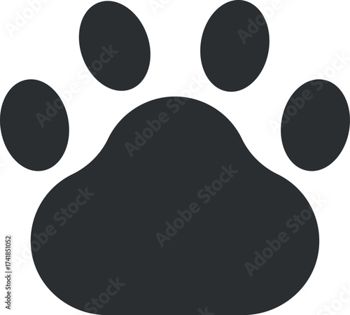 Dog paw print. Paw icon. Vector. 