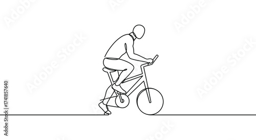 Dynamic sketch of a cyclist riding a bicycle with athletic form and focused expression