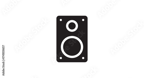 Modern audio speaker icon representing sound technology and acoustic performance for music and entertainment applications