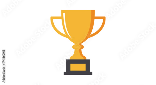Golden champion trophy for first place success and victory in sports competitions and award ceremonies celebrating achievement