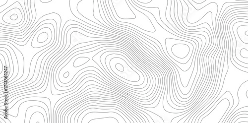 The black grey on white contours vector topography stylized height of the lines. The concept of a conditional geography scheme and the terrain path. Ultra wide. Map vector terrain Illustration. 