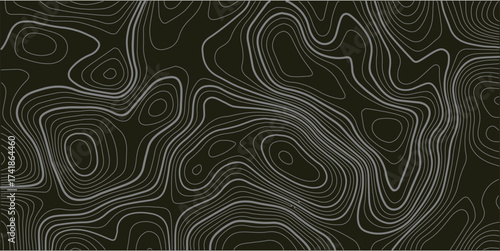 Black and white abstract geometric pattern background, topographic