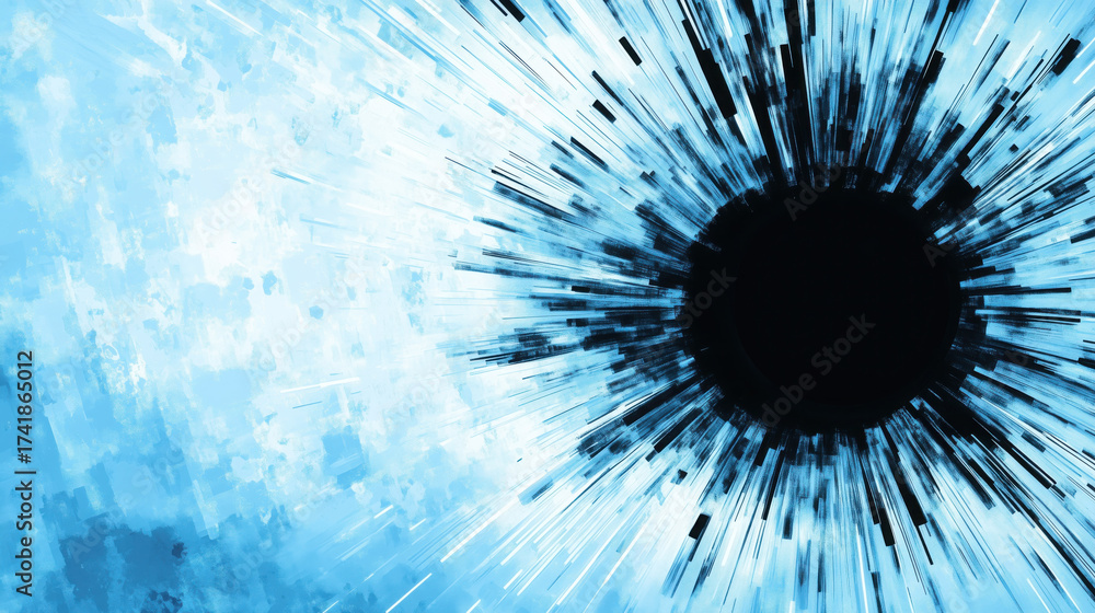 Obraz premium Radiating abstract spikes silver blue background digital art energetic dynamic modern geometric burst vibrant