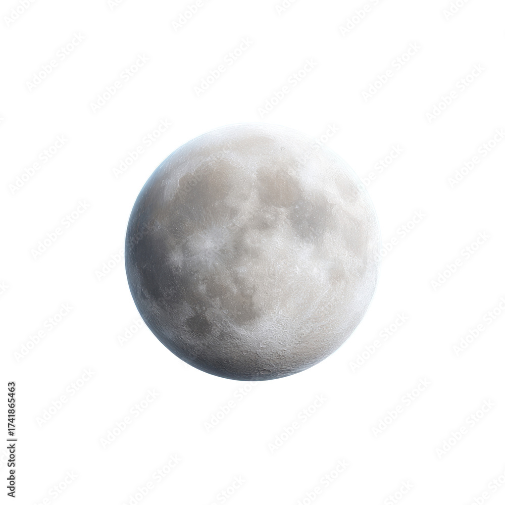 Obraz premium Full Moon Surrounded by Dark Sky with Soft Shadows and Detailed Craters in High Resolution for Night Photography Inspiration