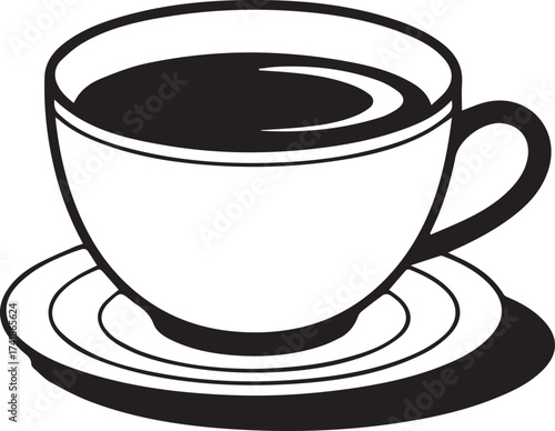 Delicate hand painted watercolor teacup with heart shaped steam reflecting warmth and love silhouette