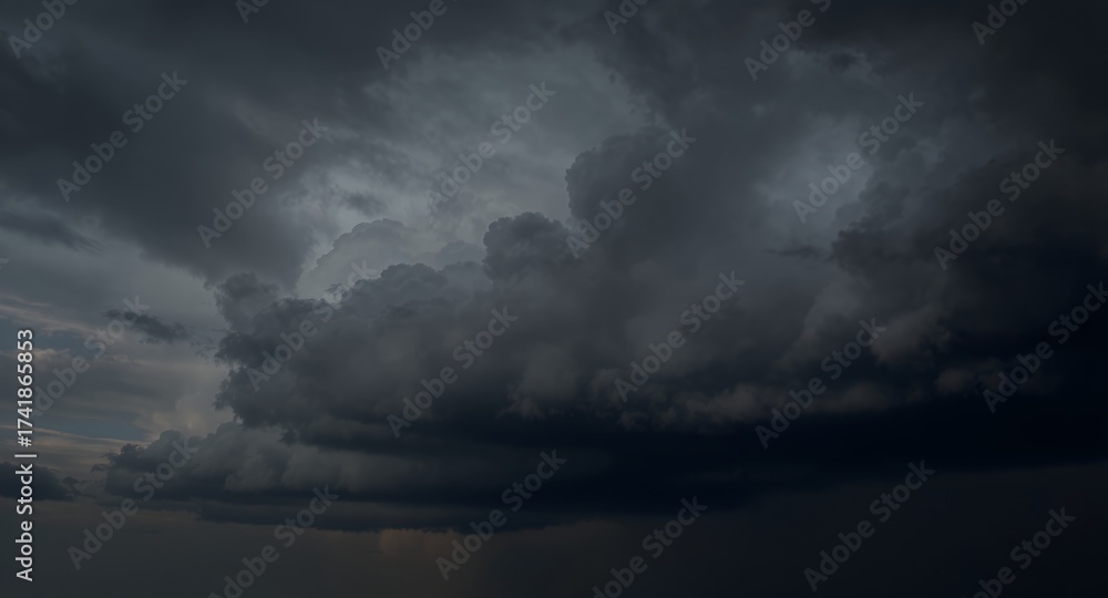 Obraz premium Dark and Dramatic Overcast Sky with Storm Clouds