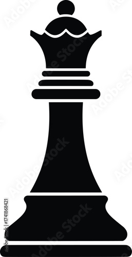 chess queen piece with crown-shaped top silhouette