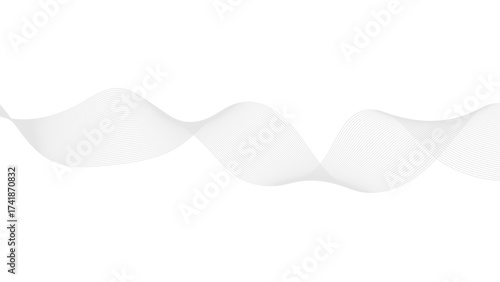 Abstract black wave lines on white background. Dynamic wave pattern modern, Abstract flowing wave lines. Design element for technology, science.