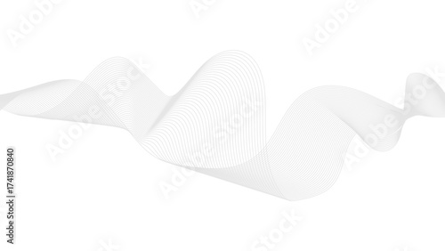 Abstract black wave lines on white background. Dynamic wave pattern modern, Abstract flowing wave lines. Design element for technology, science.