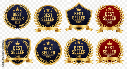 Celebrate Your Success with These Stunning Best Seller 2025 Gold Seals for Marketing Promotions and Product Recognition, Guaranteeing Excellence and Quality